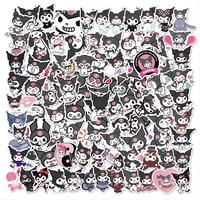 100pcs/Bag Cartoon Sanrio Kuromi Handbag Stickers Cute Creative Notebook Handbag Material Decorative Stationery Stickers