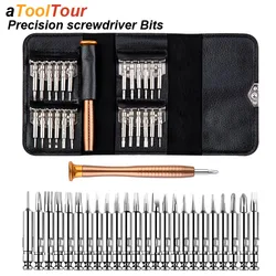 Precision Screwdriver Bit Set 25 in 1 Repair Tool Kit Star Magnetic Screw Driver Tip Small Mini for Mobil PC Cellphone Phone