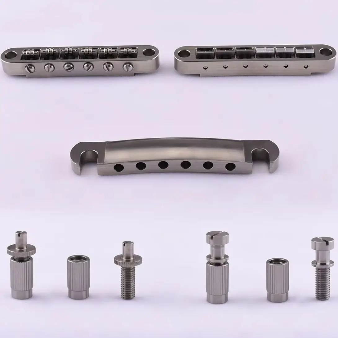 

1 Set Titanium Alloy Tune-O-Matic Roller Saddle Bridge For Electric Guitar