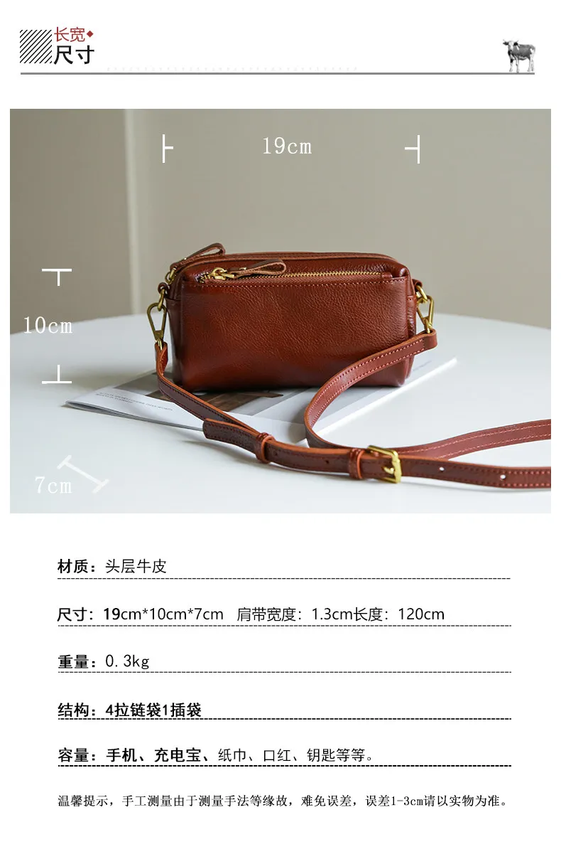 PNDME lässige Vintage-Umhängetasche aus Rindsleder, erste Schicht, Damenhandtasche, modisches Design, handgefertigt, echtes Leder, Damen-Crossbody-Tasche. – Detail 2