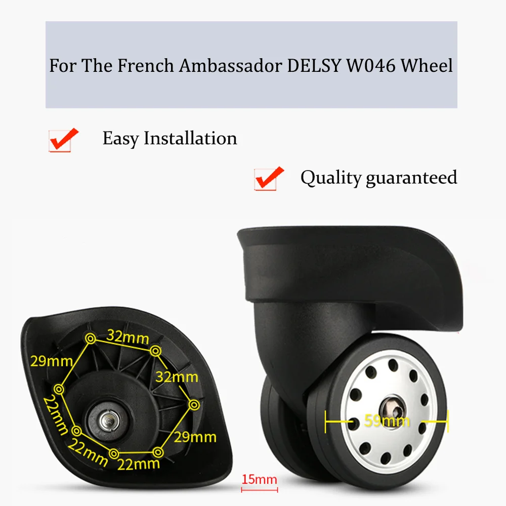 

For The French Ambassador DELSY W046 Luggage Wheel Trolley Case Wheel Pulley Sliding Casters Universal Wheel Repair Smooth