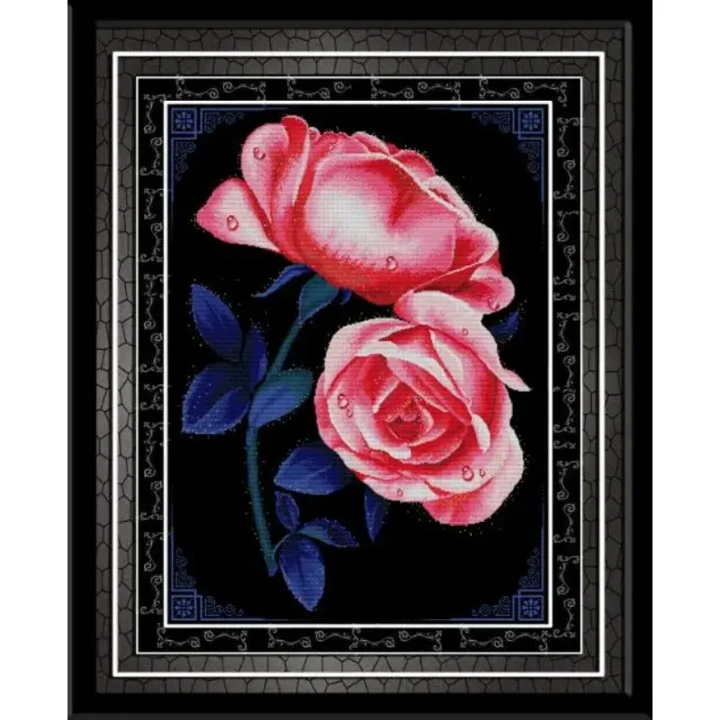 

Charming Rose cross stitch kit flower 18ct 14ct 11ct count canvas stitching embroidery DIY handmade needlework