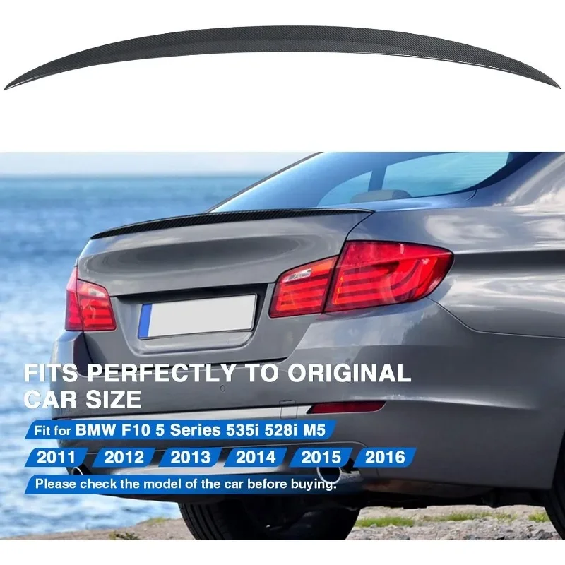 

Rear Spoiler Trunk Wing Fit for BMW 5 Series F10 550i 528i 535i M5 535d 2011-2016 Performance Style(Real Carbon Fiber)