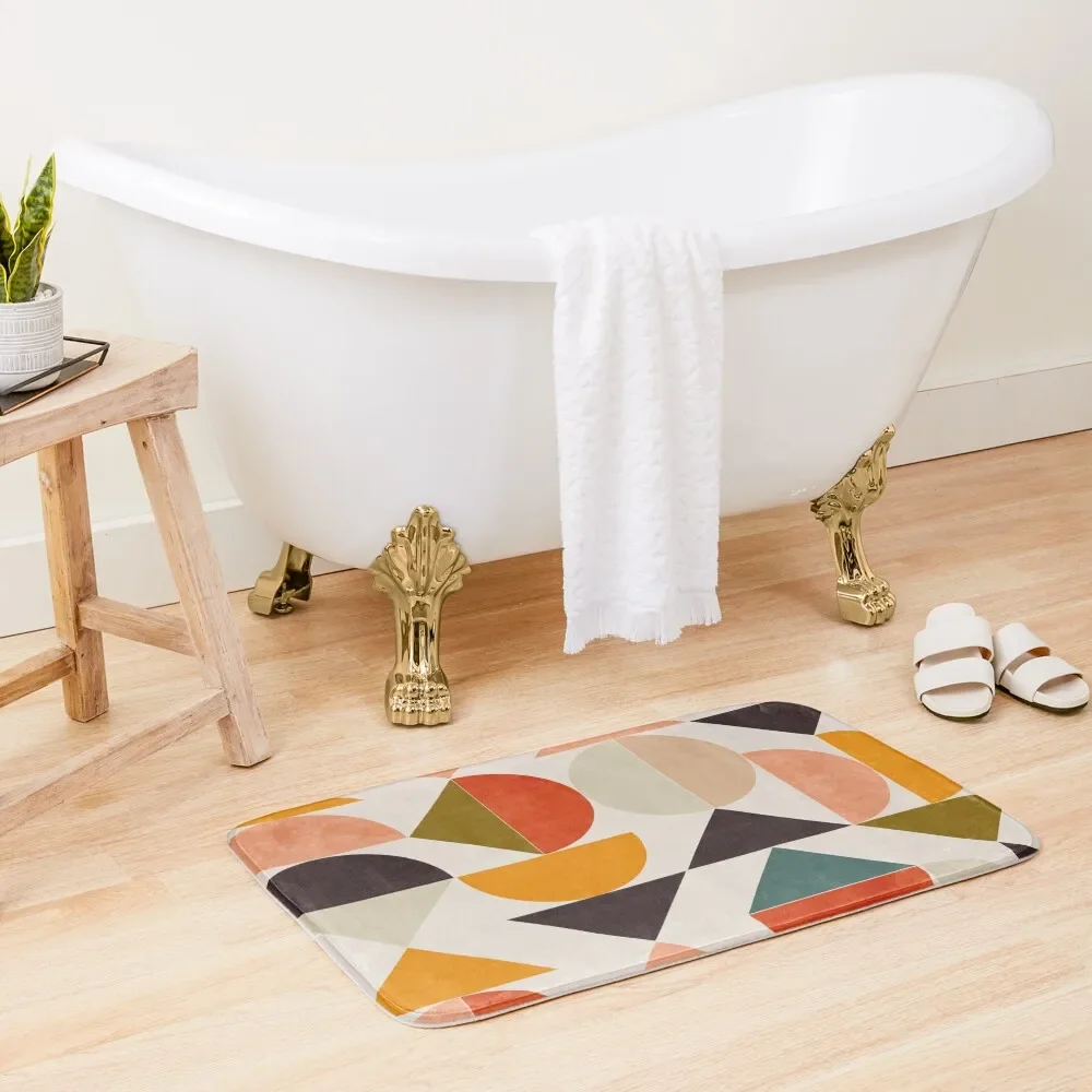 

Bauhaus geometric colorful 2 Bath Mat Toilet Rug Bathroom Accessories Sets Luxury Anti-Slip Carpet Bathroom Accessories Mat