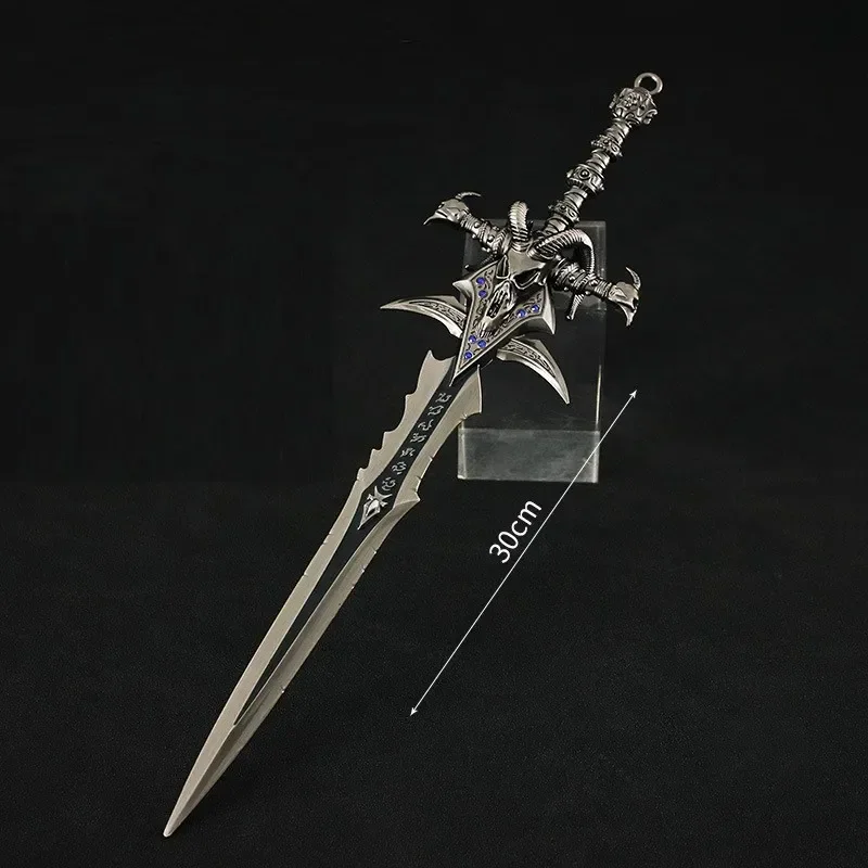 15-30cm World of Warcraft Lich King Frostmourne Alloy Sword Game Keychain Not Sharpened Weapon Knife Model Gift Toys for Boy