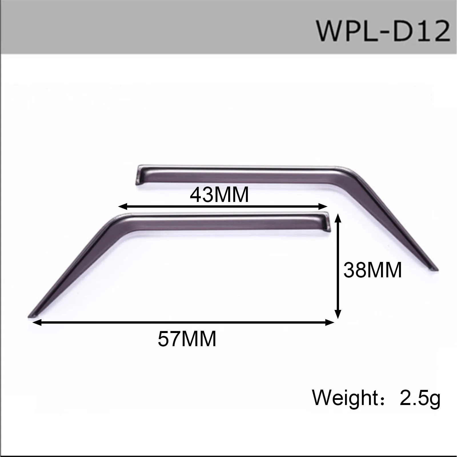 Actualización para 1/10 WPL D12 Sun Hat Rain File acrílico transparente negro piezas de camión Voitur 1/10 RC Car Pickup simulación Decoración