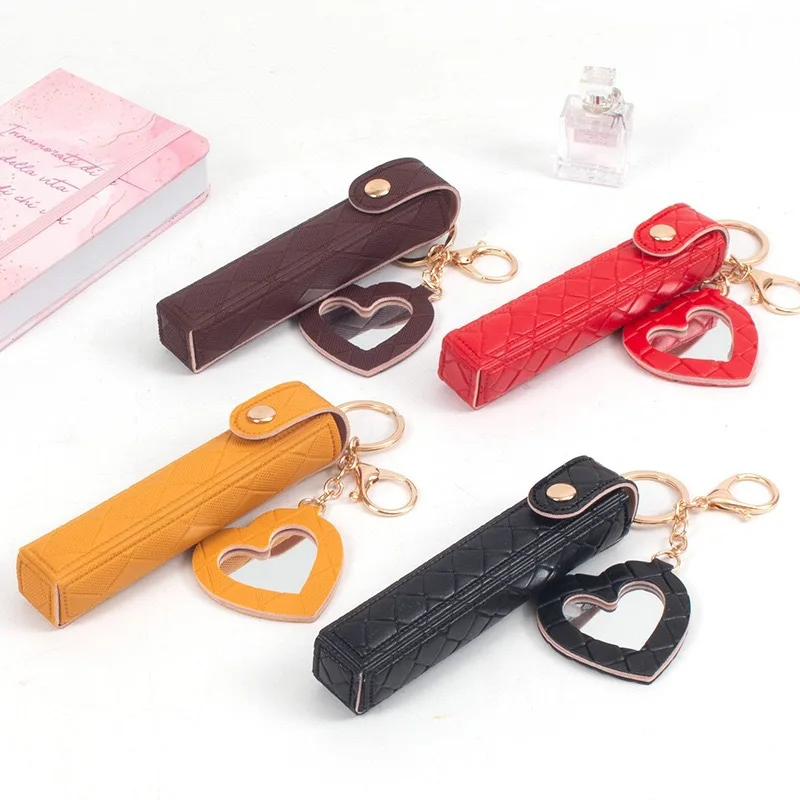 

Портативная высококачественная длинная сумка для губной помады с ключами, аксессуарами, зеркалом для макияжа, мини-коробкой для помады, откидной крышкой.