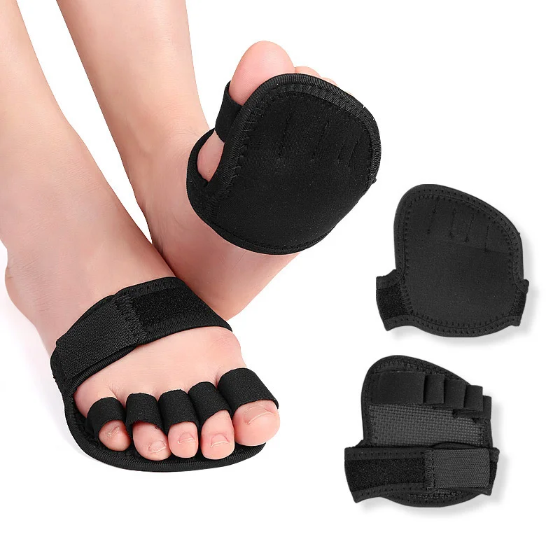 1 par ajustável 5 dedo meia palma antepé almofada polegar dedo do pé eversão sobreposição martelo em forma de toe divisor ferramentas de cuidados com os pés