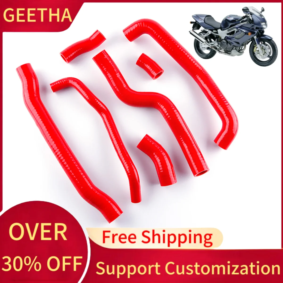 

For 1997-2006 Honda VTR1000F VTR 1000 F FIRESTORM Super Hawk 1000 Motorcycle Silicone Radiator Coolant Full Set Hose Kit