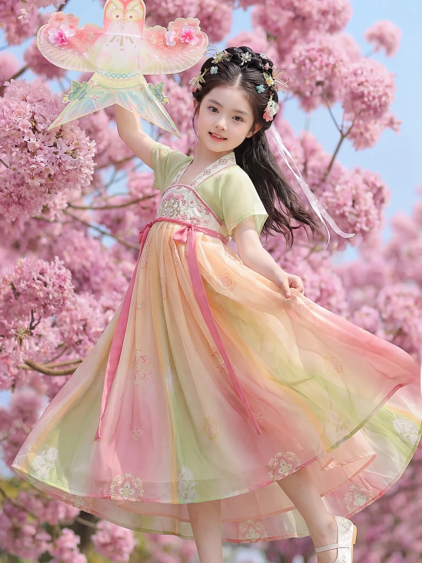 elegant-traditional-chinese-costume-girls-dress-fairy-tale-little-princess-summer-fashionable-children's-ancient-style-dress