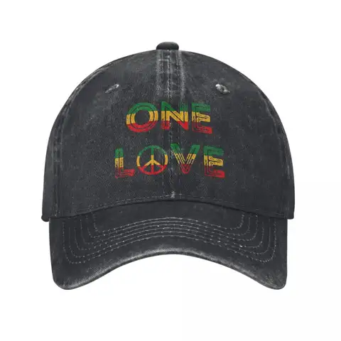 BOB MARLEY Jamaica One Love Baseball Cap Vintage Distressed Denim Snapback Hat Unisex Style Outdoor Summer Unstructured Soft Cap