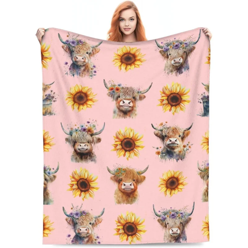 

Cute farm animal blanket, soft and comfortable flannel blanket, suitable for girls, children, adults, sofas, living rooms, beds