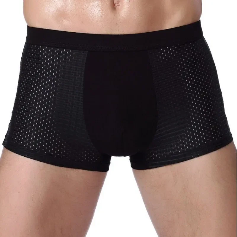 4XL Plus Banboo Fiber Men Underwear Male Boxer  Solid Panties Shorts Men\'s  Underpants Breathable Intimate Man Boxers