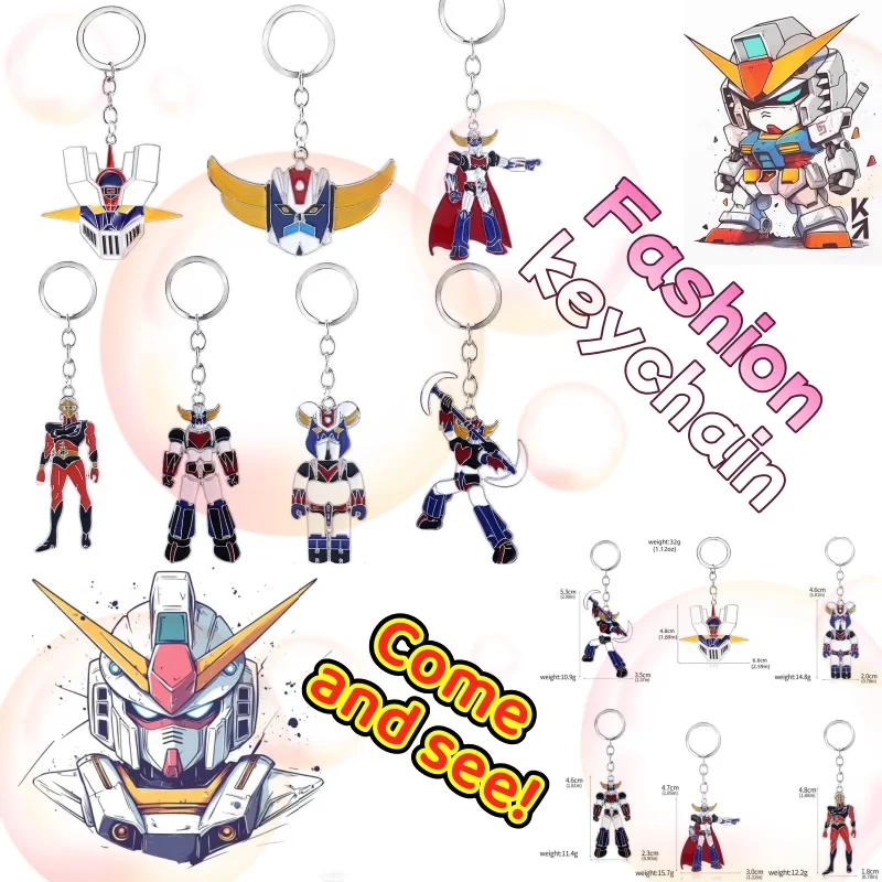 

Gundam peripheral robot keychain Iron Armor Hero cartoon backpack metal pendant hanging gift