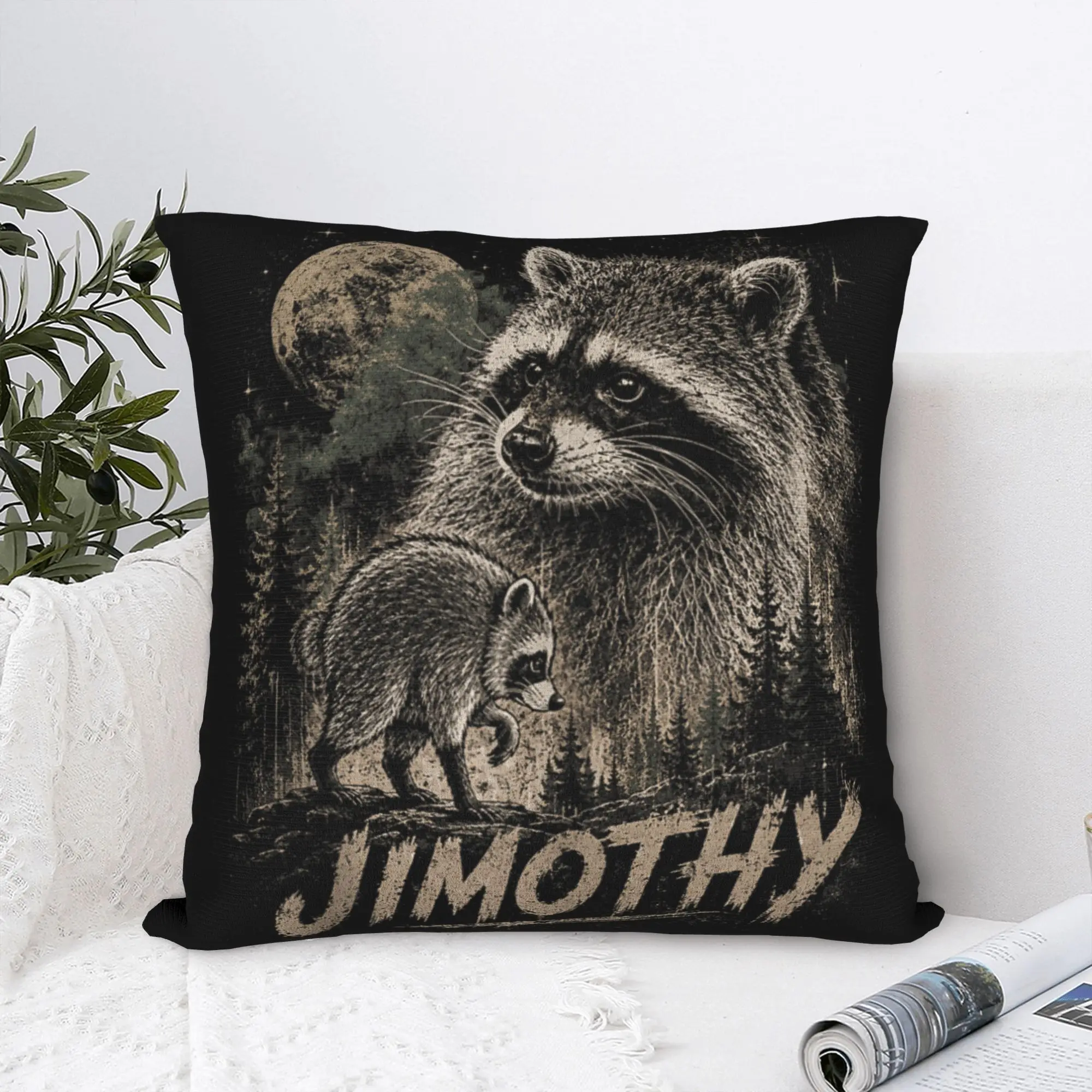 Vintage Bootleg Jimothy Moonlit Forest Meme Pillow Case  Comfy Pillow Cover Funny Pillowcases For Sofa Home Decoration