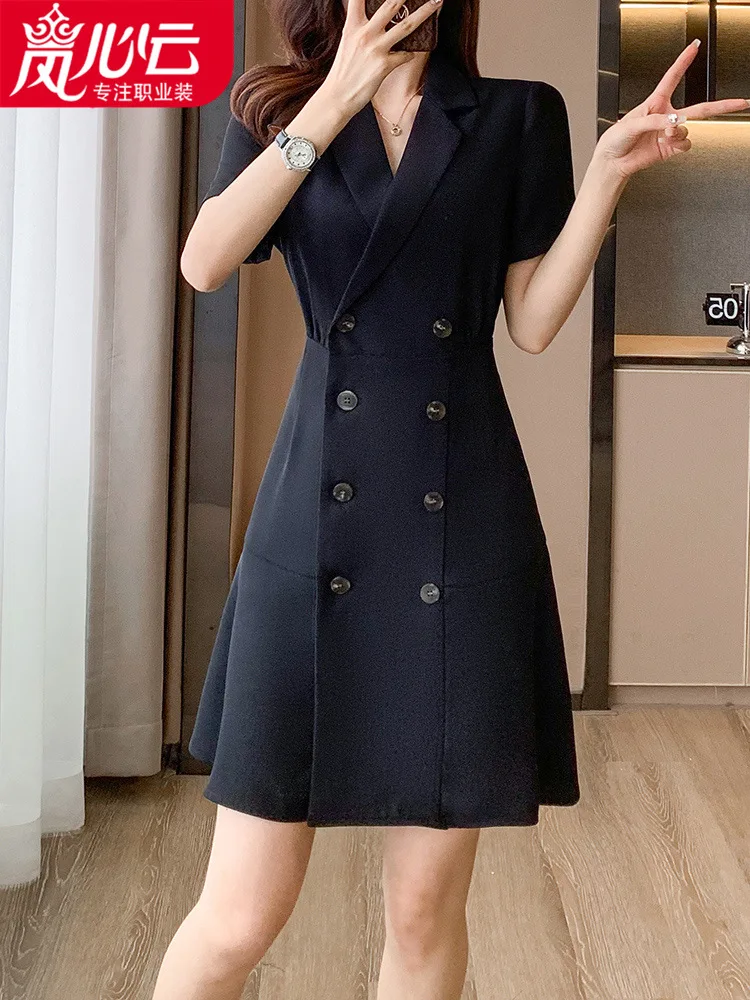 2024New Sweet First Love Lightly Mature Temperament Goddess Style French Waist Slimming Tailored Collar DressA869