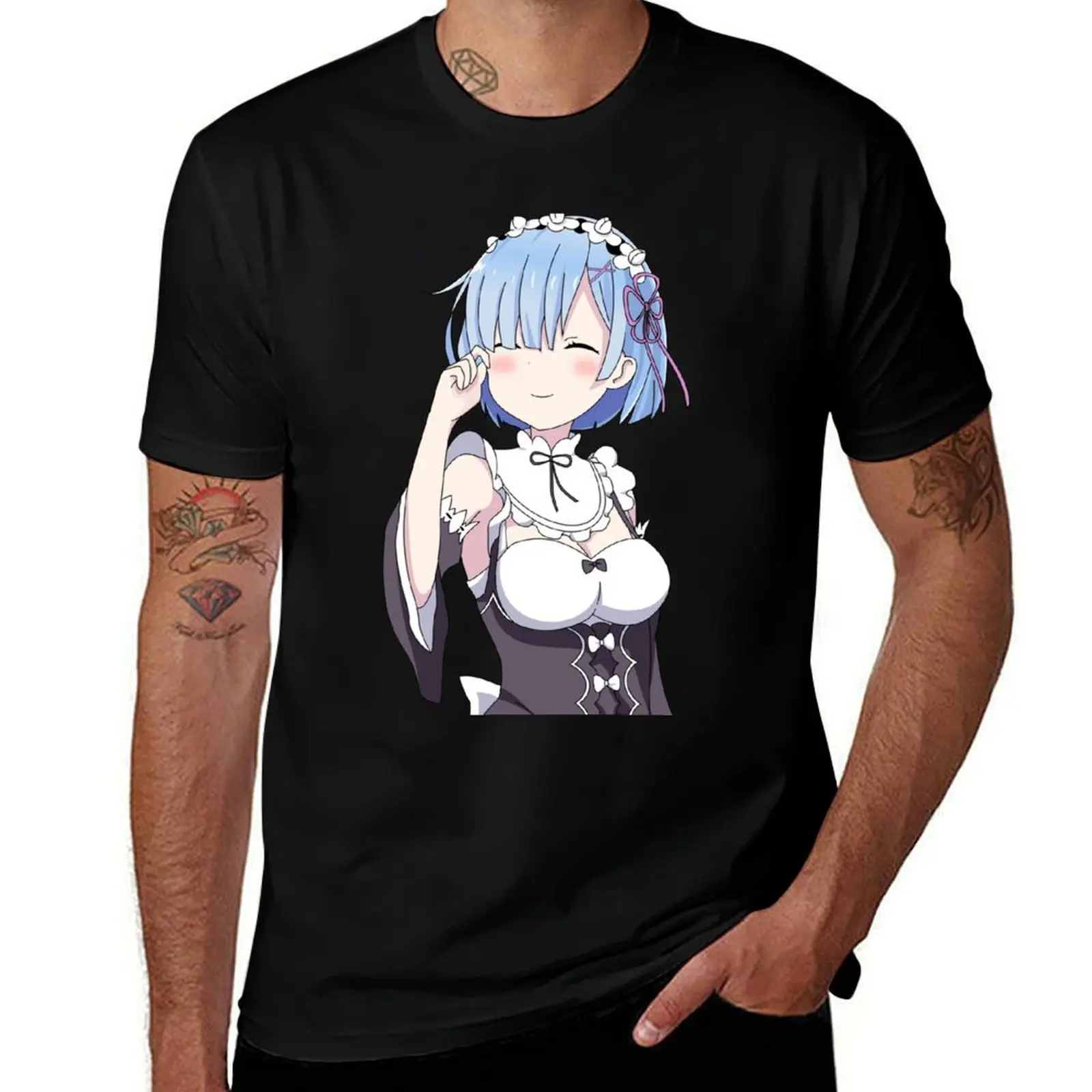 Rem, Smiling Ver. T-Shirt Casual Simple Design Short Sleeve Shirt