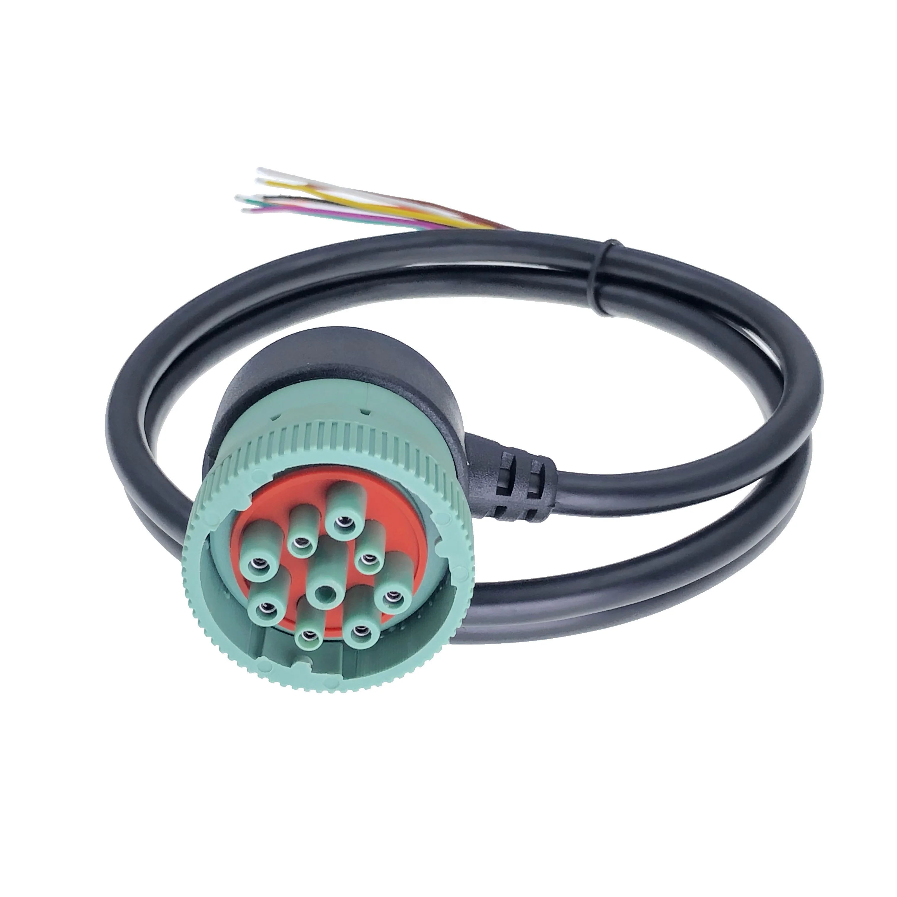 

For Right Angle Green J1939 9PIN Deutsch Male to Open Wire J1939 Truck Diagnostic Tool