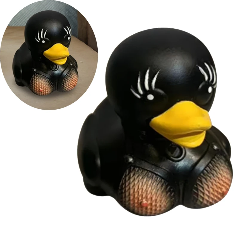 Goth Satanic Duck Figurine Statue Gothic Latex Enigma Duck Resin Duck Ornament Halloween Home Decoraction Dark Gothic Gift