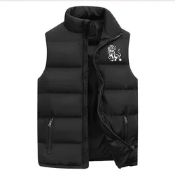 Men's Vest Winter Clothes Mens Jacket Outerwear Coats Autumn Winter Sleeveless Standing Collar for Warmth and Thickened Tank Top