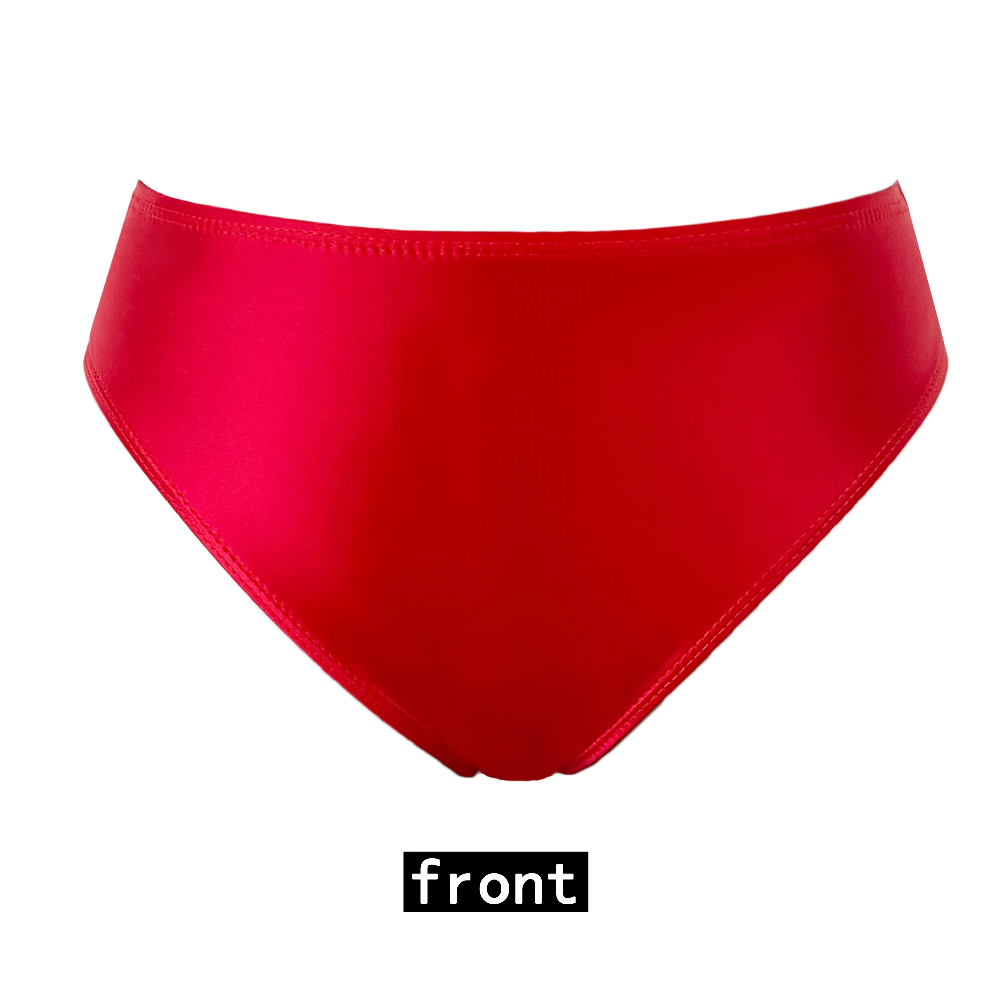 Masked staffs glossy briefs pants with buttocks sexy Silky solid bikini Open crotch tights underpants  Oily briefs