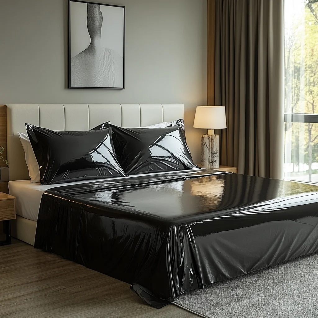 3Pc Bedding Set -1 Bed Sheet +2 PU Pillowcases, Comfortable All Year Round, Waterproof Machine Washable, Suitable Couple Bedding