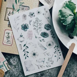 2022 Autumn Ink Wash Leaf RUB ON Sticker Scrapbooking Junk Journal Crafts Transfer Stickers DIY Photo Albums Decorative