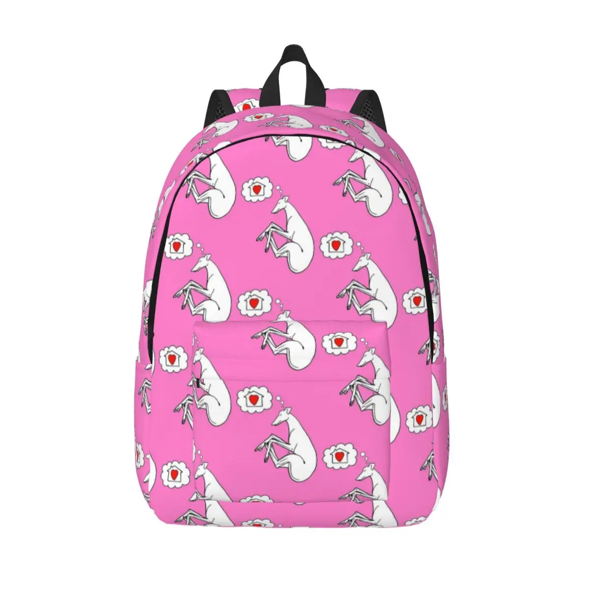 Dreaming Greyhound Backpack Preschool Kindergarten School Student Whippet Sighthound Dog Bookbag Boy Girl Kids Canvas Daypack