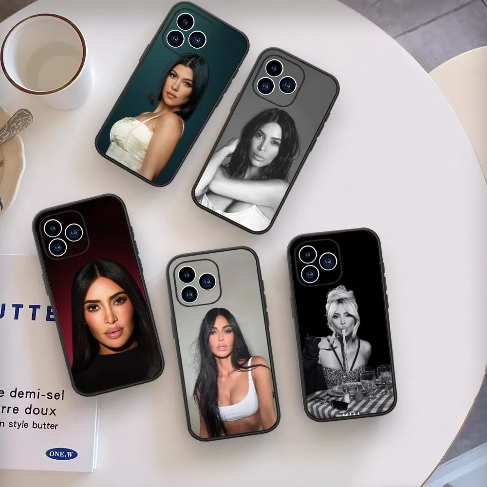 K-Kim K-Kardashian Phone Case For iPhone 13 14 15 11 12 X XS Mini Pro Max Black Cover