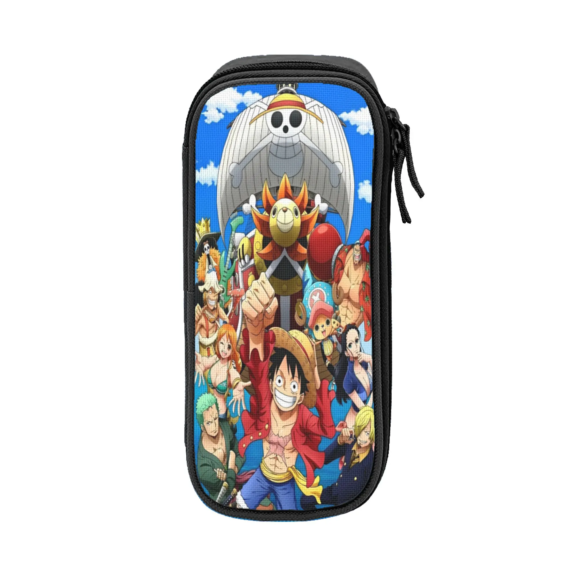 

Large-capacity Pen Box o-one-piece-e onepiece luffys Office Accessories Double Layer Pencil Case Stationery Women Makeup Bag