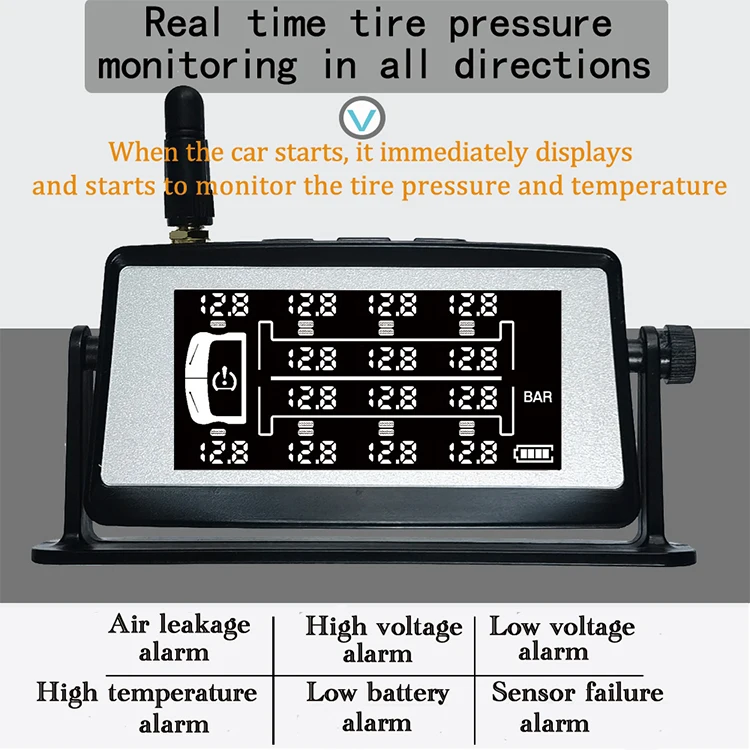 External 8-Wheel Truck Tire Pressure Monioring System - Real-Time TPMS for Heavy-Duty Vehicles