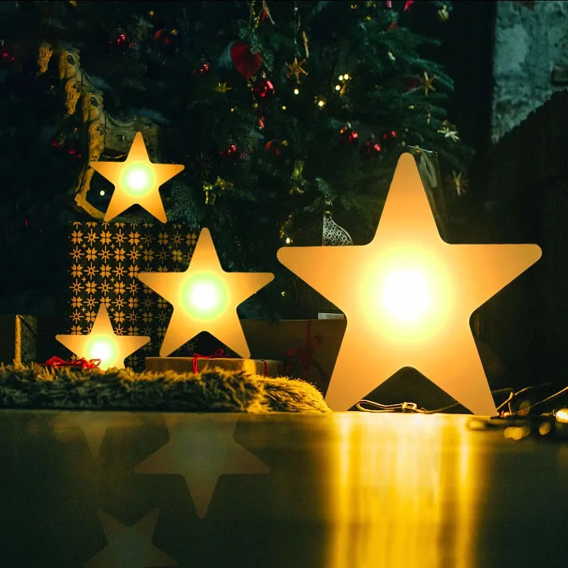 LED Light Pentagram Outdoor Waterproof Courtyard Wedding Stage Hand Held Star Decorative Lights Christmas Day Decoration