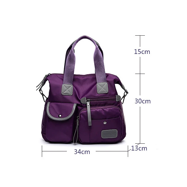 Nylon Impermeável Mulheres Viagem Sacos Bolsa Multifuncional Mensagem Ombro Moda Grande Feminino