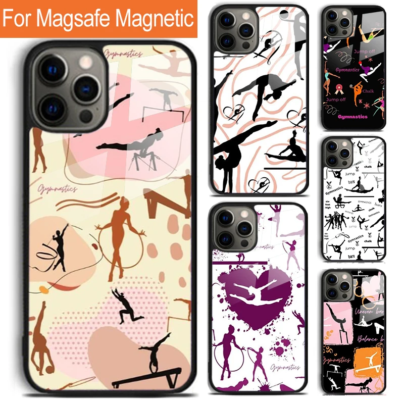 Love Gymnastics Phone Case For iPhone 16 15 14 13 12 11 Pro Max Plus Magsafe Magnetic Wireless Charging Cover