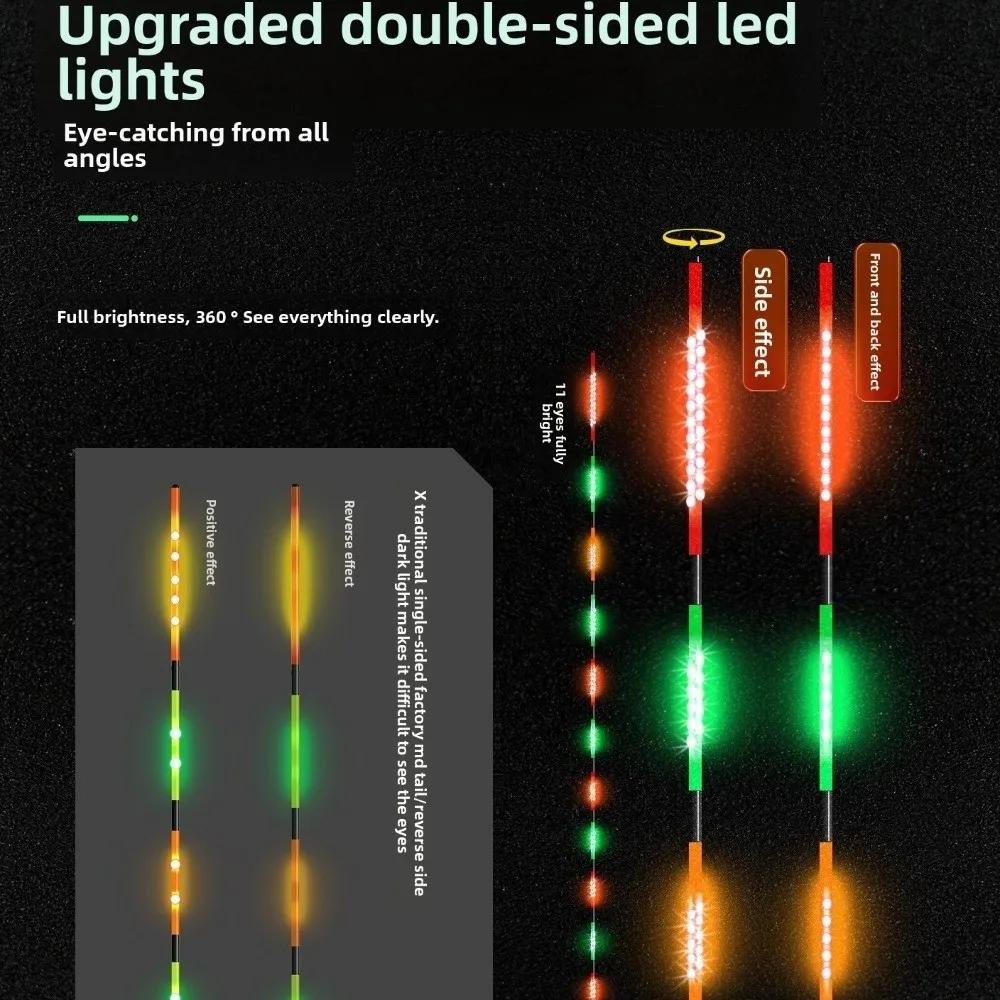 

Высокочувствительный светодиодный поплавок из стекловолокна, меняющий цвет, светящийся светящийся буй, жесткий хвост, материал из стекловолокна, электронный буй