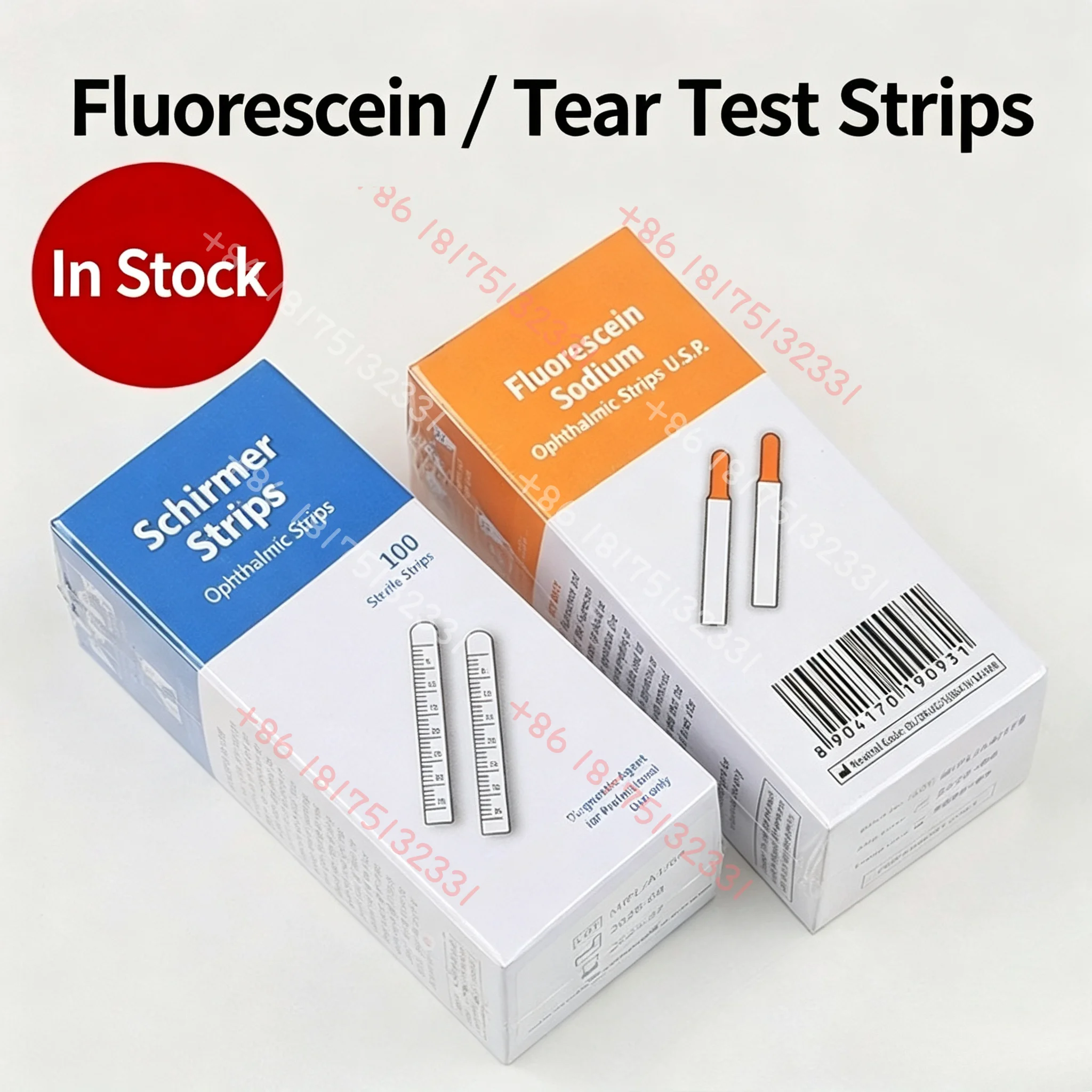 100Pcs Per Box Sodium Fluorescein Tear Test Strips Disposable Ophthalmic Fluorescent Filter Strips For Eye Clinical Examination