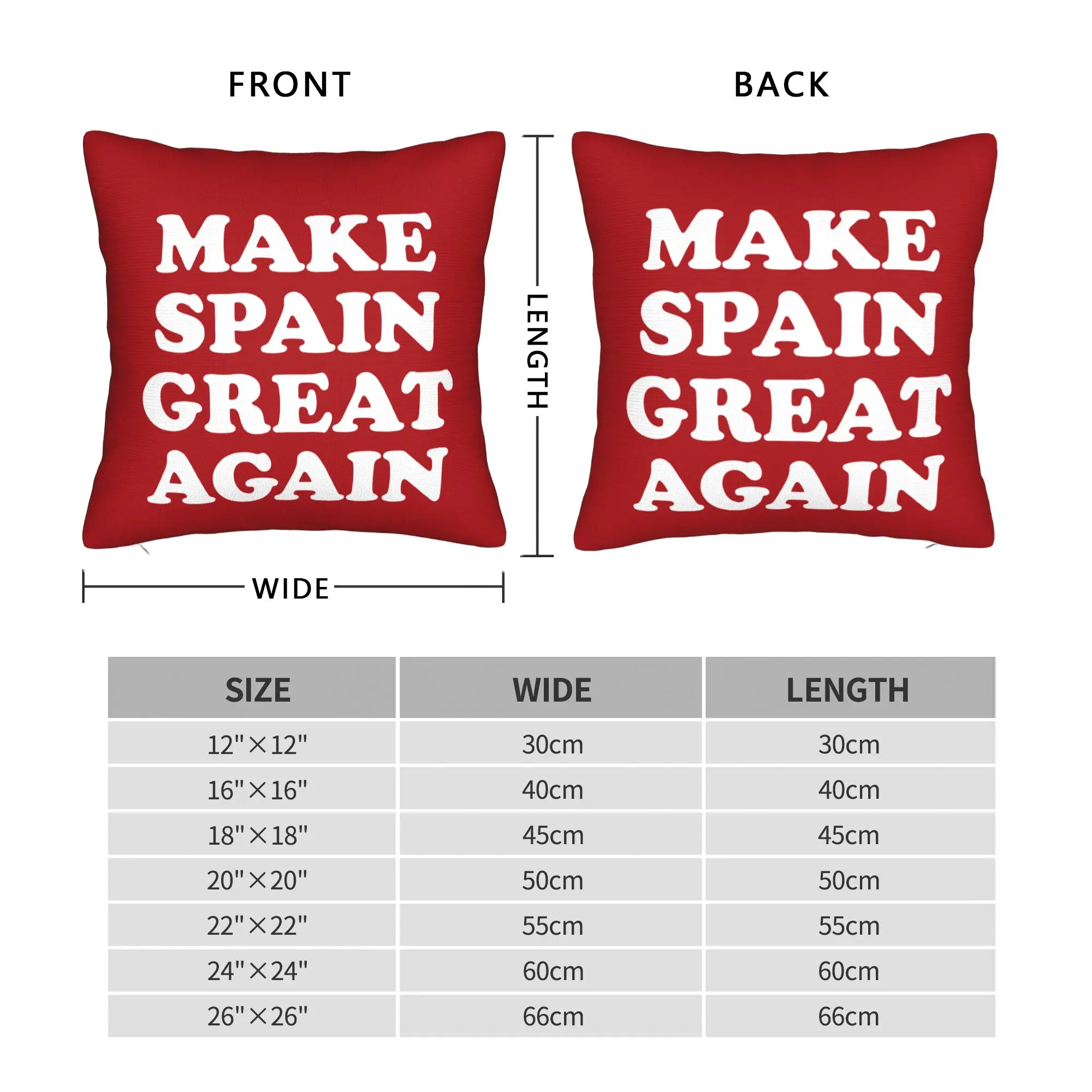 Make Spain Great Again Funny Throw Pillow Cover Polyester Cushions for Sofa  , Novelty Cushion Covers