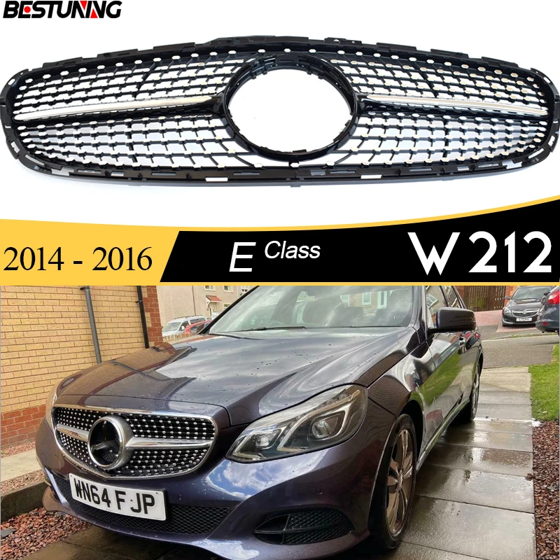 

Facelift W212 Diamonds Radiator Grill for Mercedes E Class 4-Door Saloon 5-Door All-Terrain S212 2014 - 2016 E200 E250 E300 E400