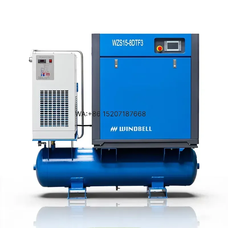 Wmwmnu for China Manufacturer 4 in 1 Silent 20 15 KW Industrial Rotary Screw Air Compressor for Fiber