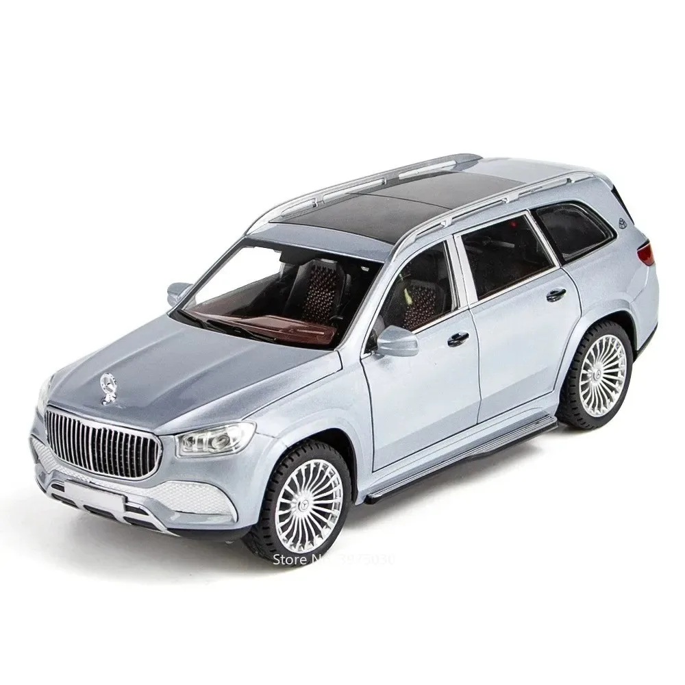 1:24 Maybach GLS600 Legierung Autos Miniaturmodelle Spielzeug Druckguss Fahrzeuge Modelle Sound Licht Zurückziehen Auto Dekoration für Kinder
