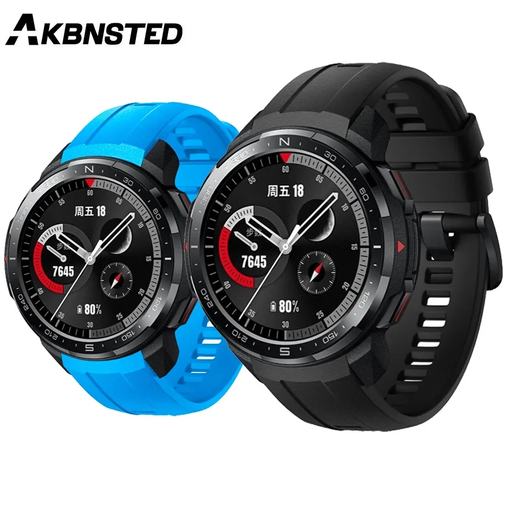 AKBNSTED For Huawei Honor GS Pro Fashion Sport Watch Strap For Honor GS Pro Soft Silicone Replacement Wristband Accessories