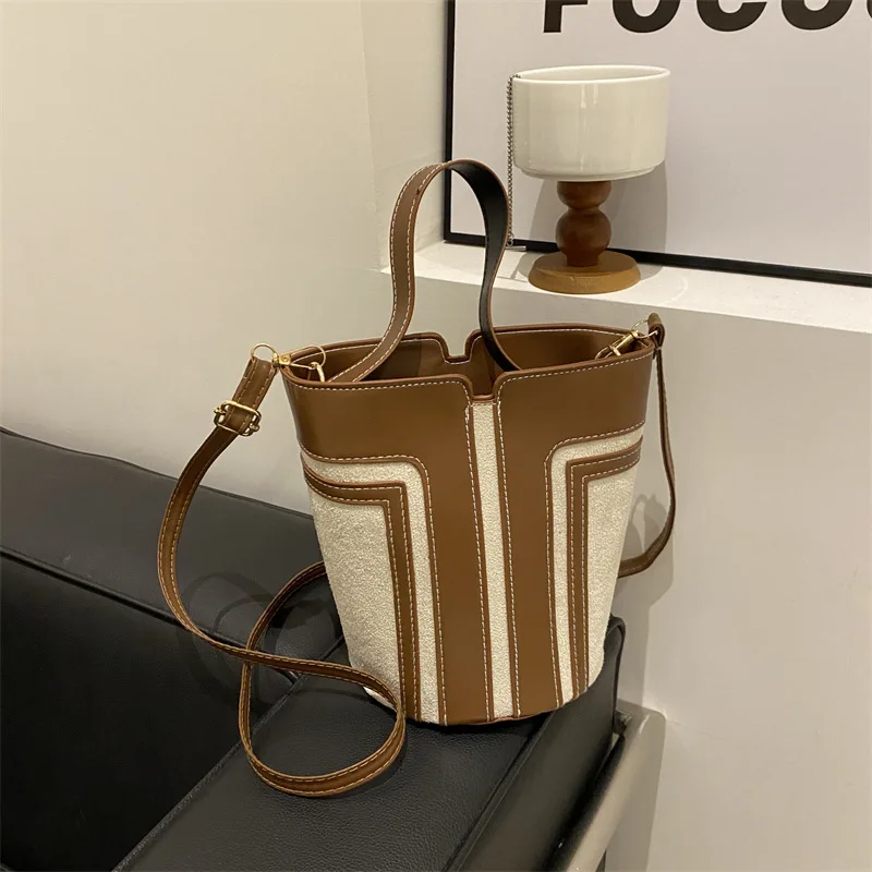 

Популярная женская сумка Ins Style 2025 года, универсальная маленькая сумка через плечо, винтажная сумка-ведро, модная сумка в стиле ретро