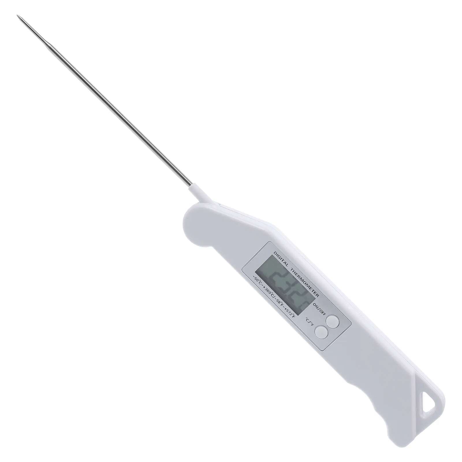

Folding Digital Kitchen Thermometer Instant Read BBQ Meat Temperature Meter for Grill Cooking White Color Household Use