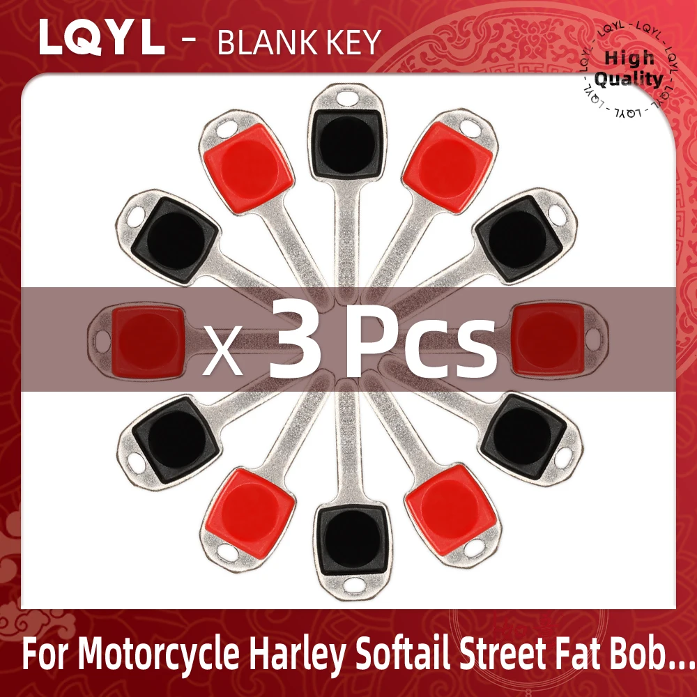 3 sztuki nowych pustych kluczy motocyklowych do Harley Softail Street Fat Bob Classic Heritage Slim Low Rider Sport Glide