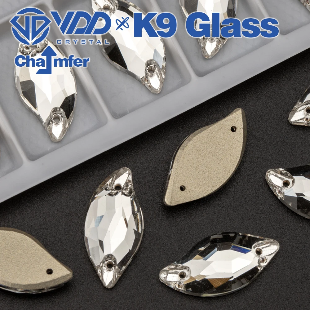 Foglia di VDD di alta qualità AAAAA K9 pietre di vetro Flatback Strass di cristallo cucire su Strass indumento cucito diamante per vestiti gioielli