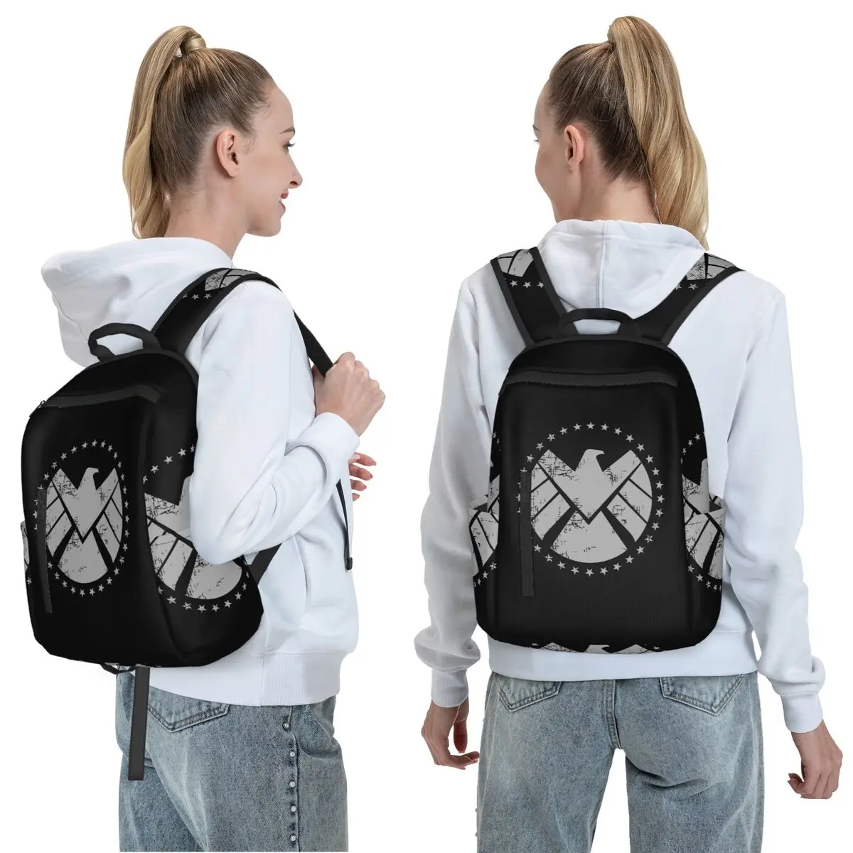 Shield Agent Training Backpack Daypack Large Capacity Boys Girls BookBag School Bag Shoulder Bags for Men Women