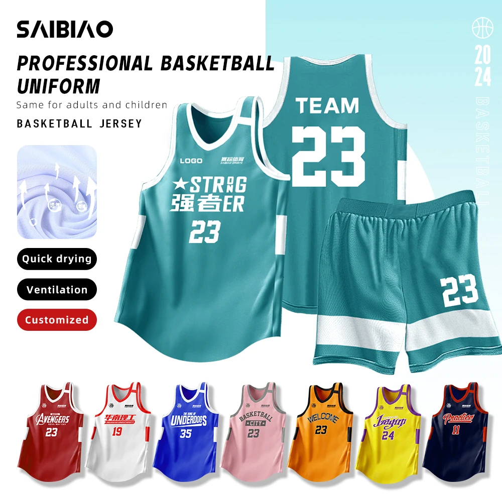 Adult Basketball Jersey Men Quick-drying Breathable Training Uniform Sleeveless Shirt Sportswear Clothing