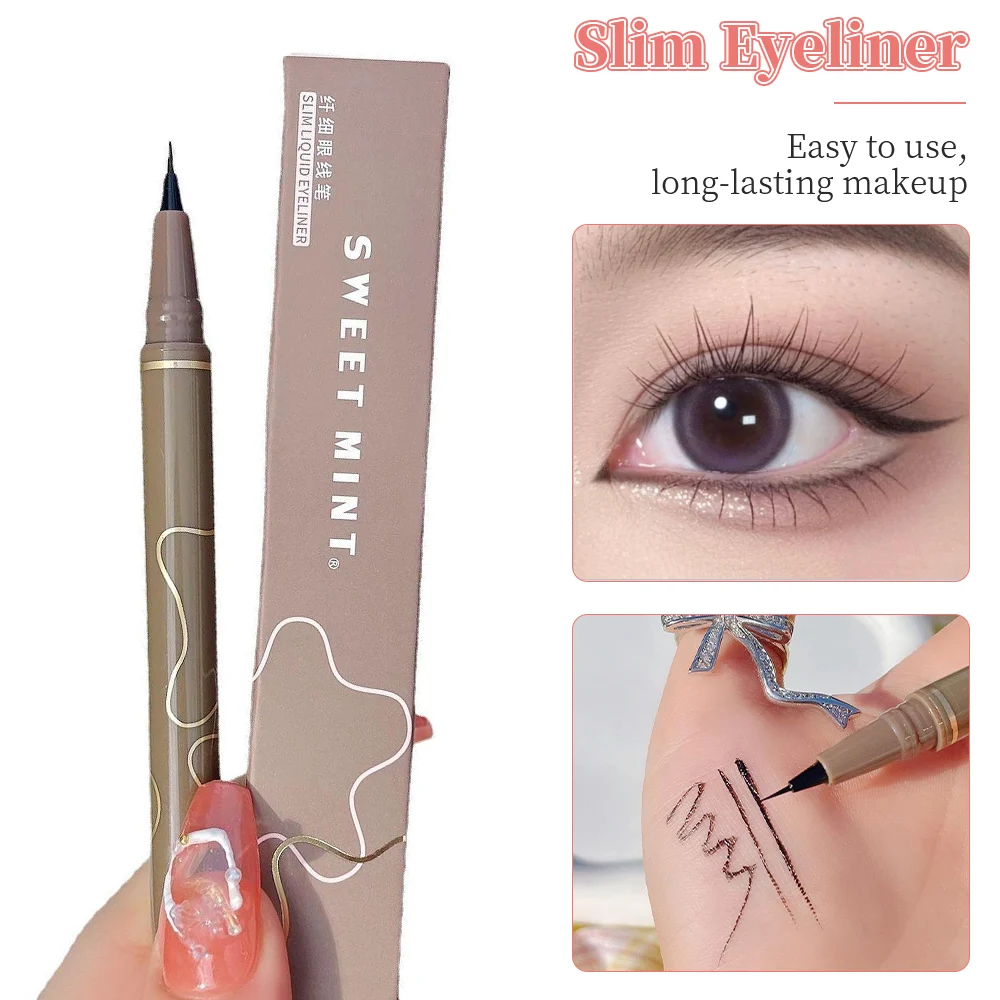 Eyeliner liquide à séchage rapide, stylo en soie couché, imperméable, résistant à la transpiration, longue durée, sans bavures, outils de maquillage