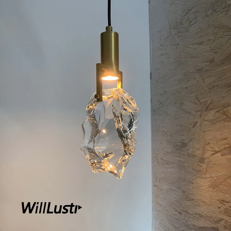 

Crystal LED Pendant Lamp Copper Suspension Light Luxury Hotel Cafe Bar Living Dining Bedroom Modern Hanging Ceiling Chandelier