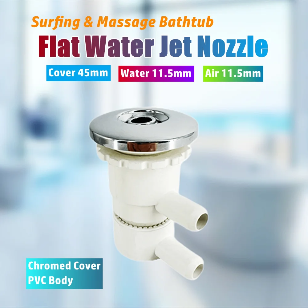 45mm Cover 11.5mm Water Flat Massage Bathtub Water Jet Nozzle Chromed Cap PVC Bathtub Bubble Nozzle Hot Tub Water Jet Nozzle